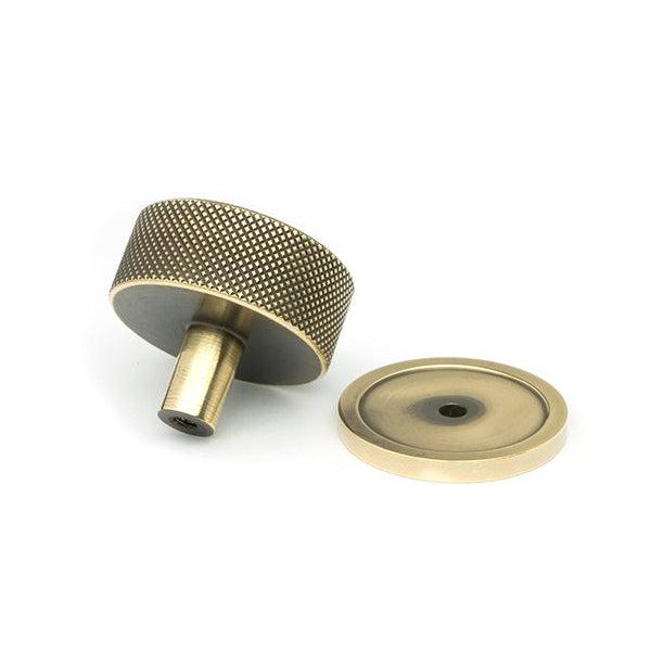 Aged Brass Brompton Cabinet Knob - 38mm (Plain) | From The Anvil-Cabinet Knobs-Yester Home