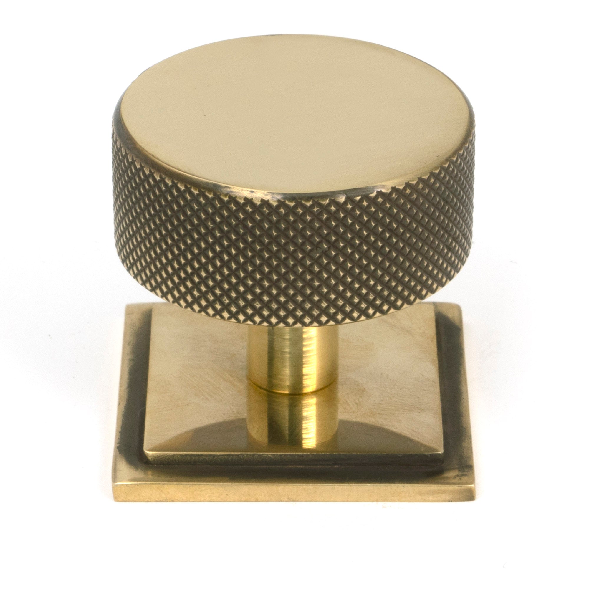 Aged Brass Brompton Cabinet Knob - 38mm (Square) | From The Anvil - Cabinet Knobs - From The Anvil - Yester Home