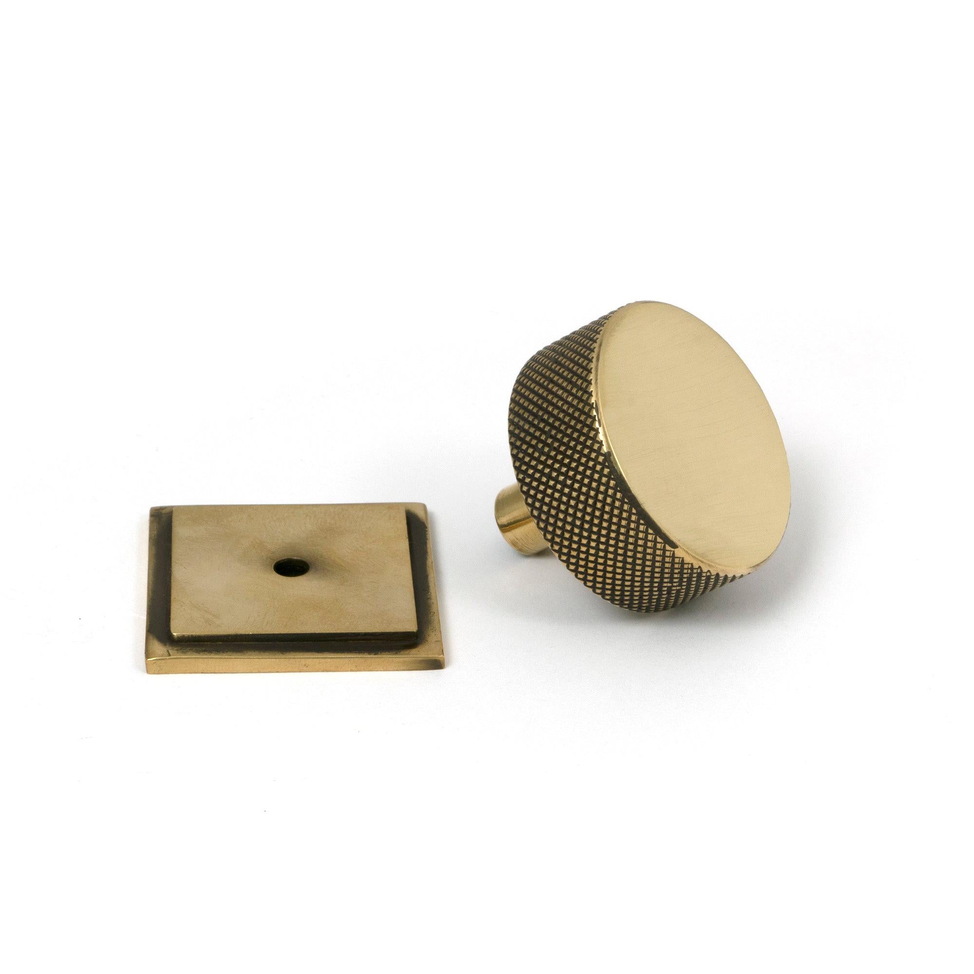 Aged Brass Brompton Cabinet Knob - 38mm (Square) | From The Anvil - Cabinet Knobs - From The Anvil - Yester Home