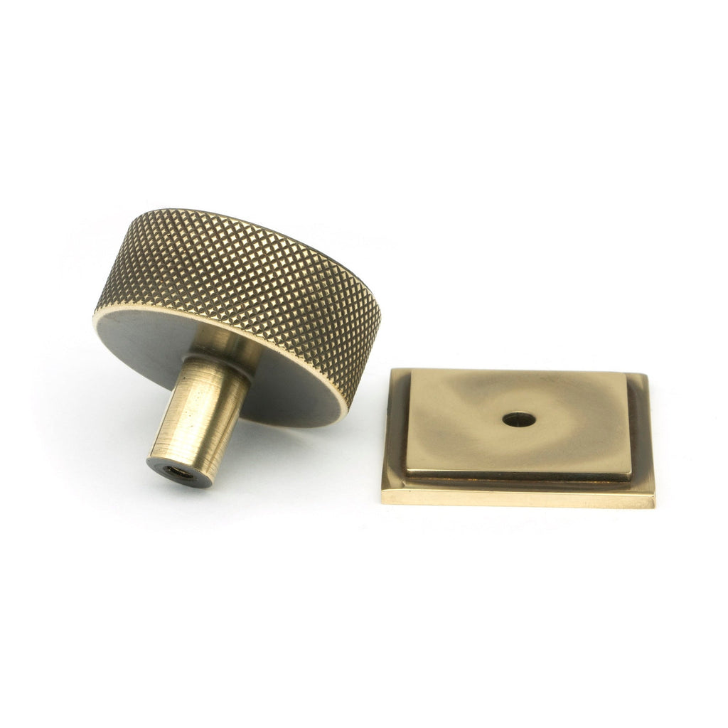 Aged Brass Brompton Cabinet Knob - 38mm (Square) | From The Anvil-Cabinet Knobs-Yester Home