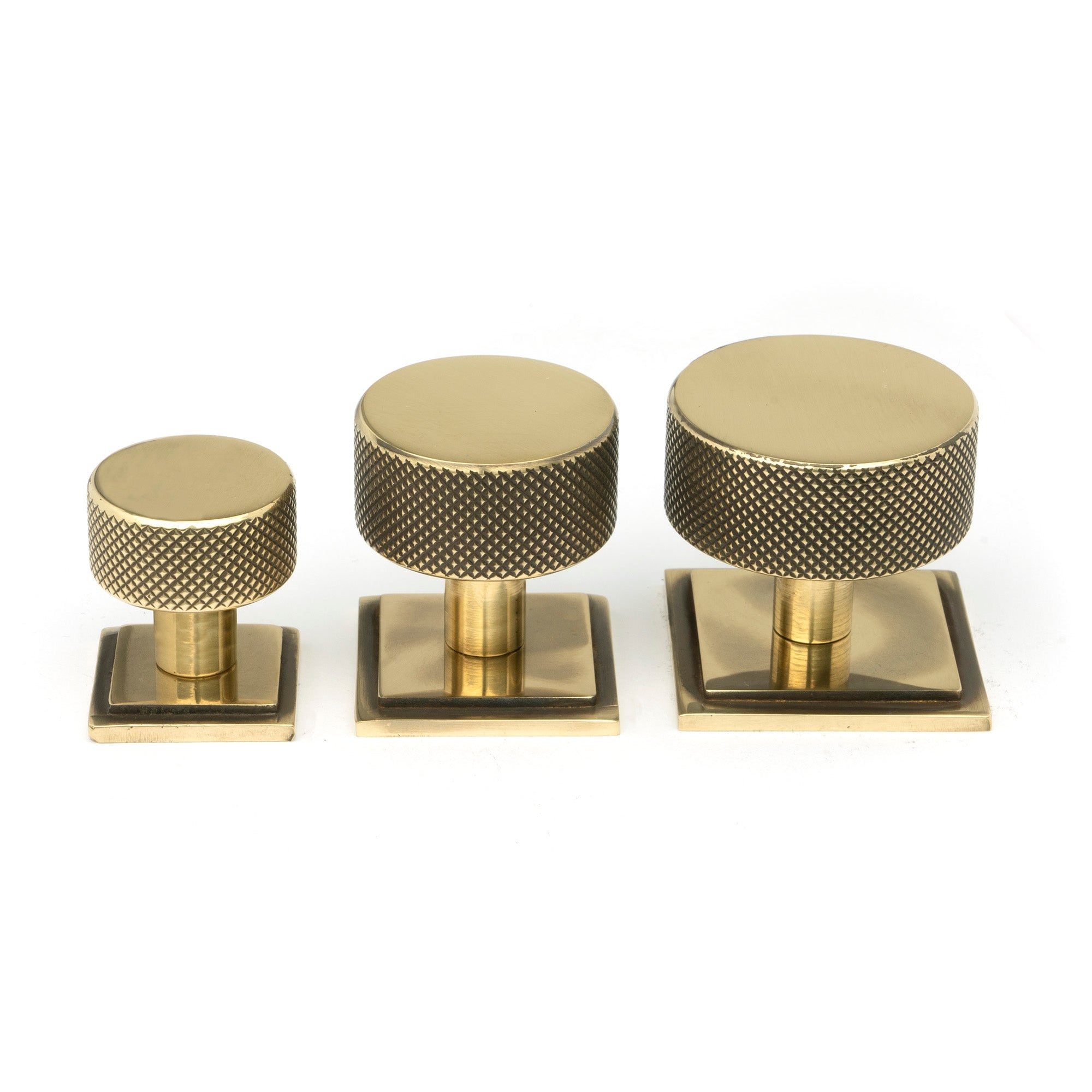 Aged Brass Brompton Cabinet Knob - 38mm (Square) | From The Anvil-Cabinet Knobs-Yester Home