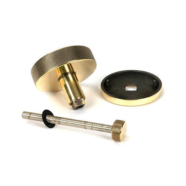 Aged Brass Brompton Centre Door Knob (Art Deco) | From The Anvil-Centre Door Knobs-Yester Home