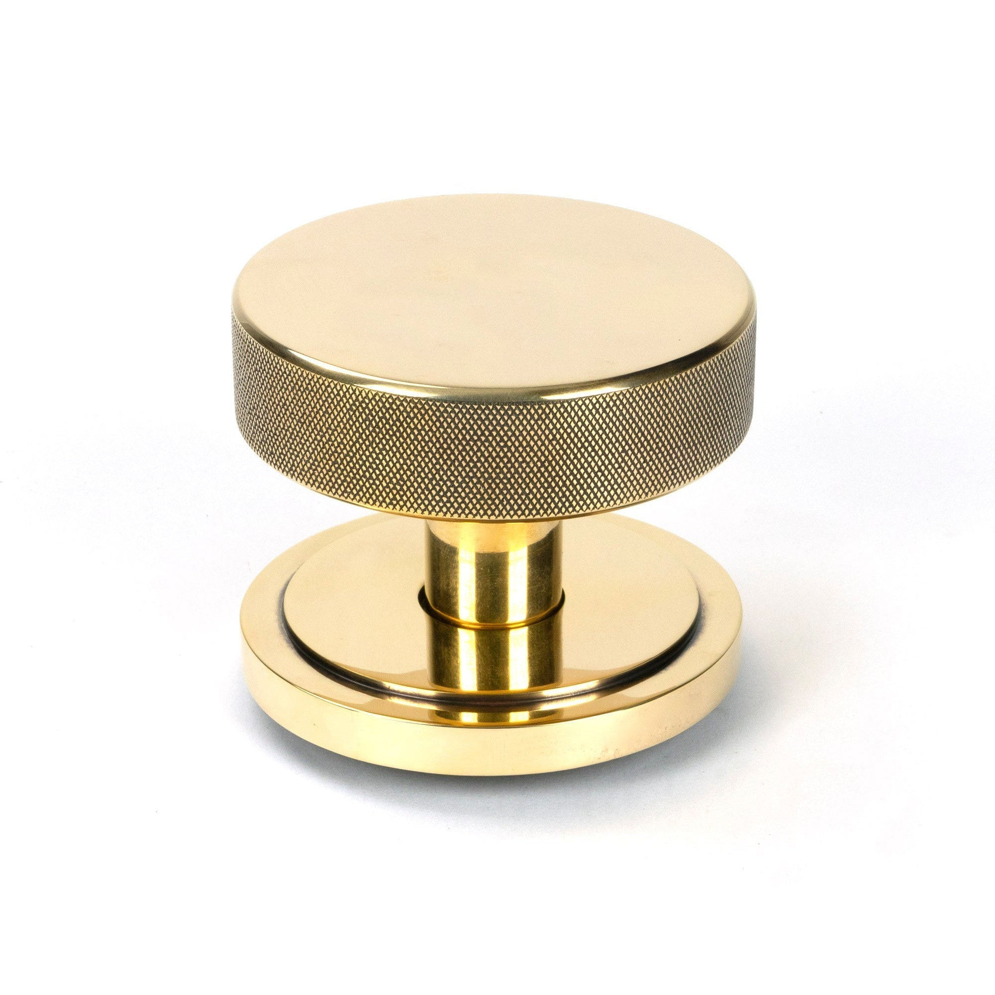 Aged Brass Brompton Centre Door Knob (Art Deco) | From The Anvil-Centre Door Knobs-Yester Home