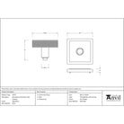 Aged Brass Brompton Centre Door Knob (Square) | From The Anvil-Centre Door Knobs-Yester Home