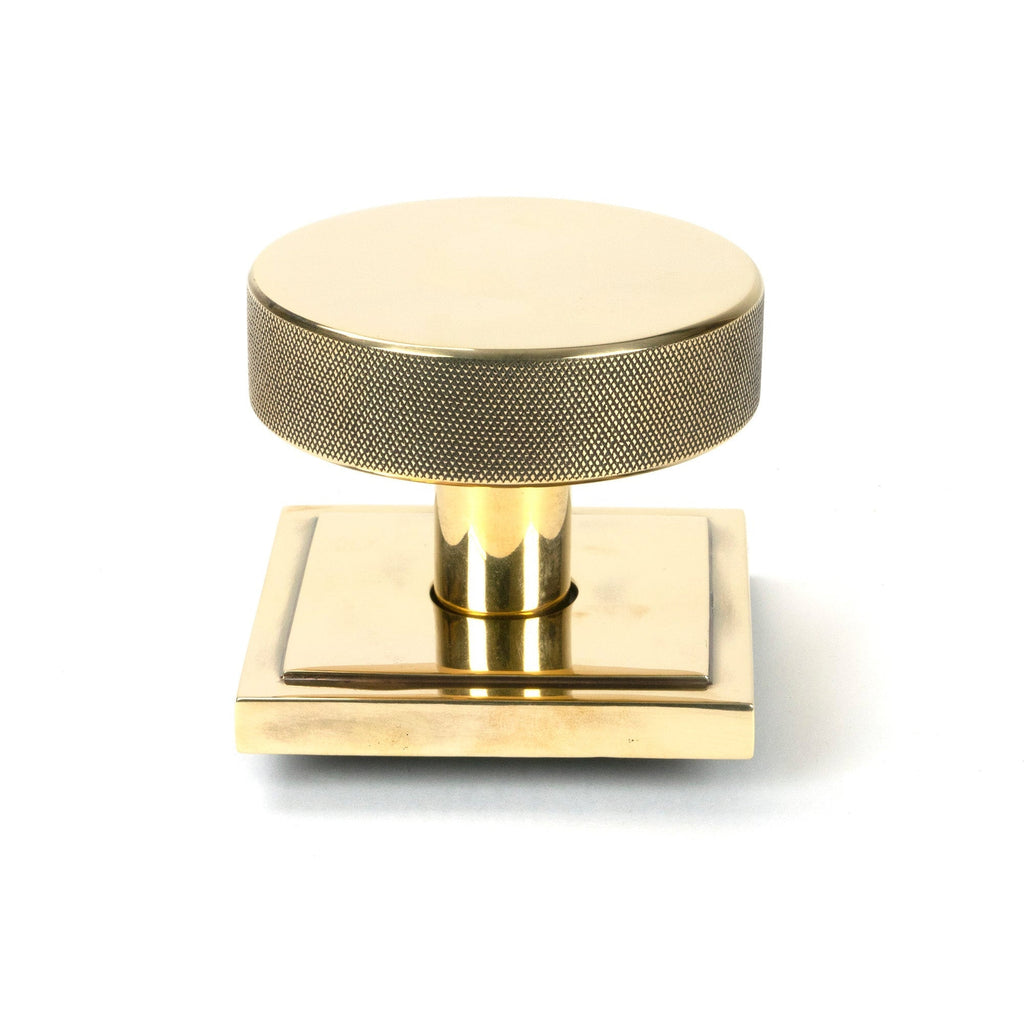 Aged Brass Brompton Centre Door Knob (Square) | From The Anvil-Centre Door Knobs-Yester Home