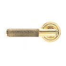 Aged Brass Brompton Lever on Rose Set (Art Deco) - Unsprung | From The Anvil-Concealed-Yester Home