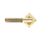 Aged Brass Brompton Lever on Rose Set (Square) - Unsprung | From The Anvil-Concealed-Yester Home