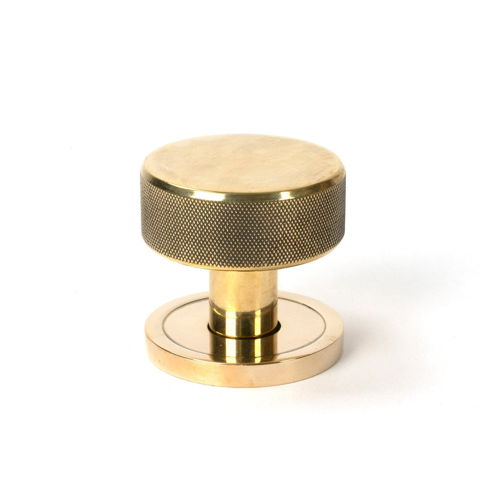Aged Brass Brompton Mortice/Rim Knob Set (Plain) | From The Anvil-Mortice Knobs-Yester Home