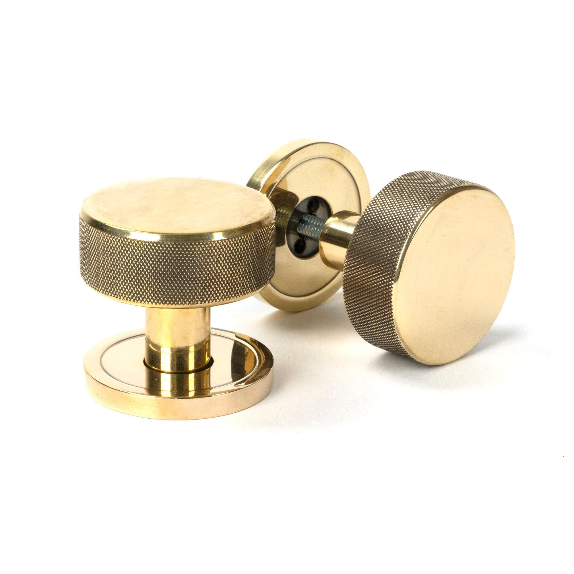 Aged Brass Brompton Mortice/Rim Knob Set (Plain) | From The Anvil - Mortice Knobs - From The Anvil - Yester Home
