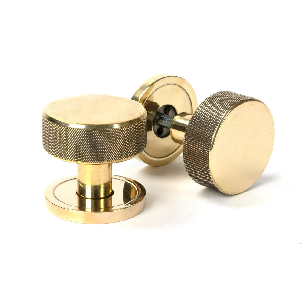 Aged Brass Brompton Mortice/Rim Knob Set (Plain) | From The Anvil-Mortice Knobs-Yester Home