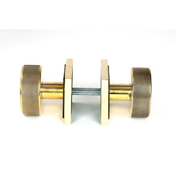 Aged Brass Brompton Mortice/Rim Knob Set (Square) | From The Anvil-Mortice Knobs-Yester Home