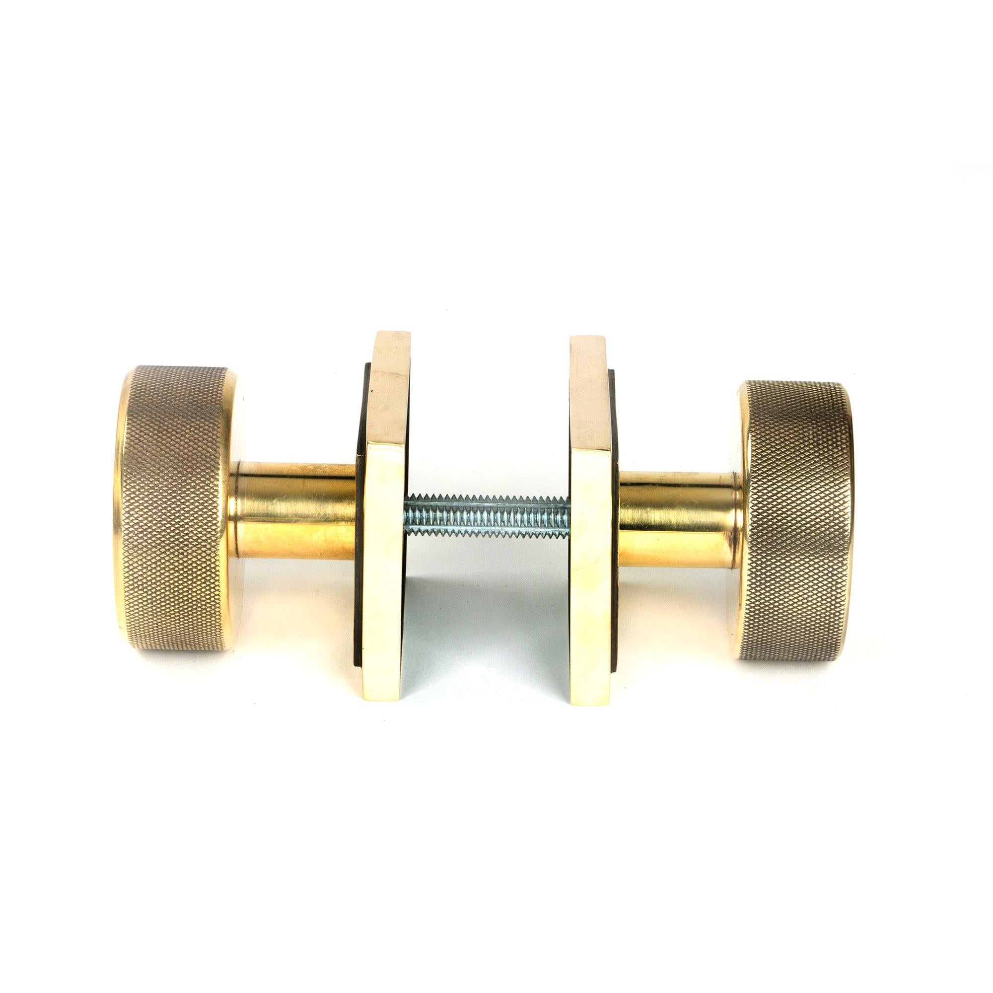 Aged Brass Brompton Mortice/Rim Knob Set (Square) | From The Anvil - Mortice Knobs - From The Anvil - Yester Home