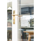 Aged Brass Brompton Slimline Lever Espag. Lock Set | From The Anvil-Espagnolette-Yester Home