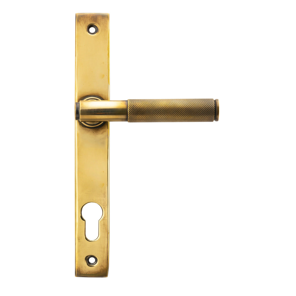 Aged Brass Brompton Slimline Lever Espag. Lock Set | From The Anvil