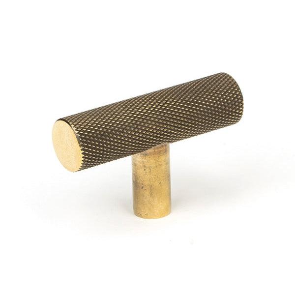 Aged Brass Brompton T-Bar | From The Anvil-Cabinet Knobs-Yester Home