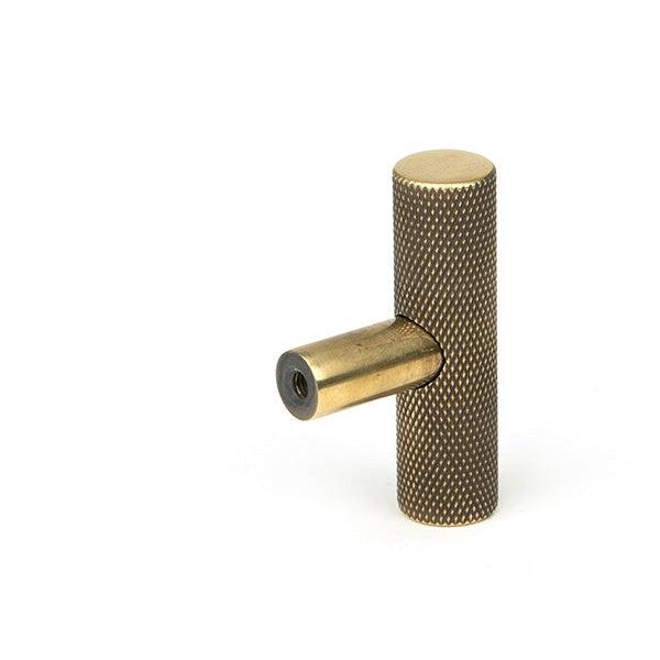 Aged Brass Brompton T-Bar | From The Anvil-Cabinet Knobs-Yester Home