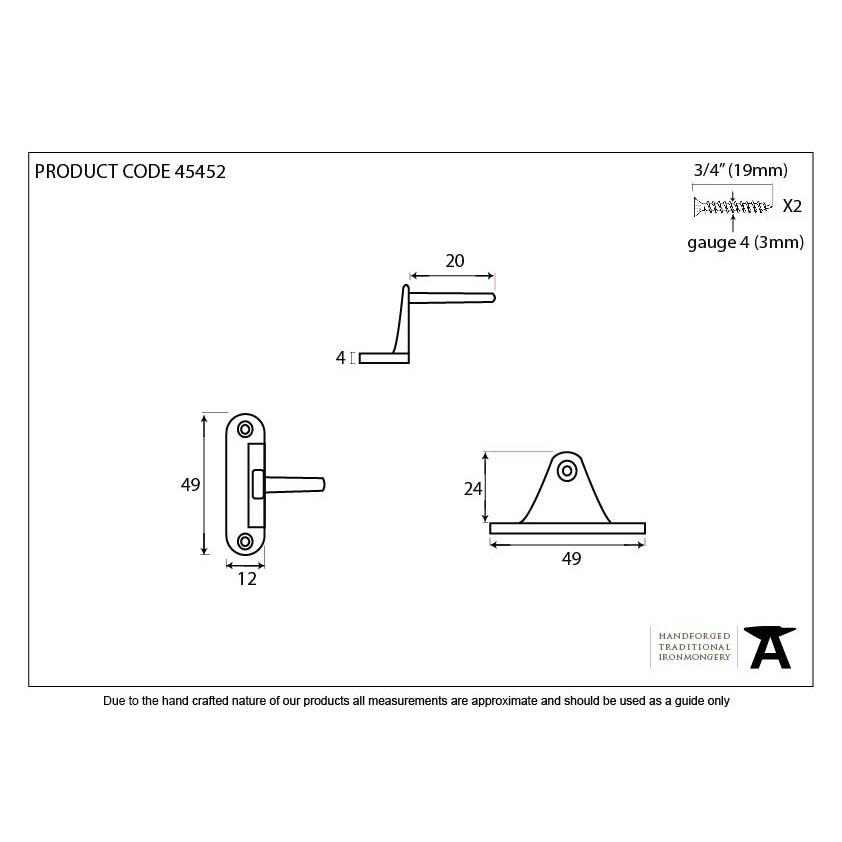 Aged Brass Cranked Casement Stay Pin | From The Anvil-Stay Pins-Yester Home