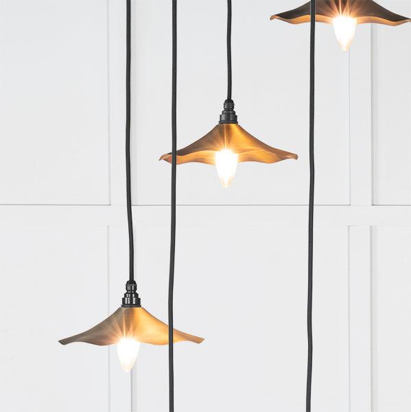 Aged Brass Flora Cluster Pendant | From The Anvil-Cluster Pendants-Yester Home