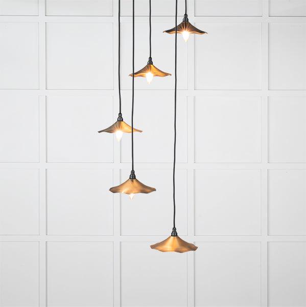 Aged Brass Flora Cluster Pendant | From The Anvil-Cluster Pendants-Yester Home