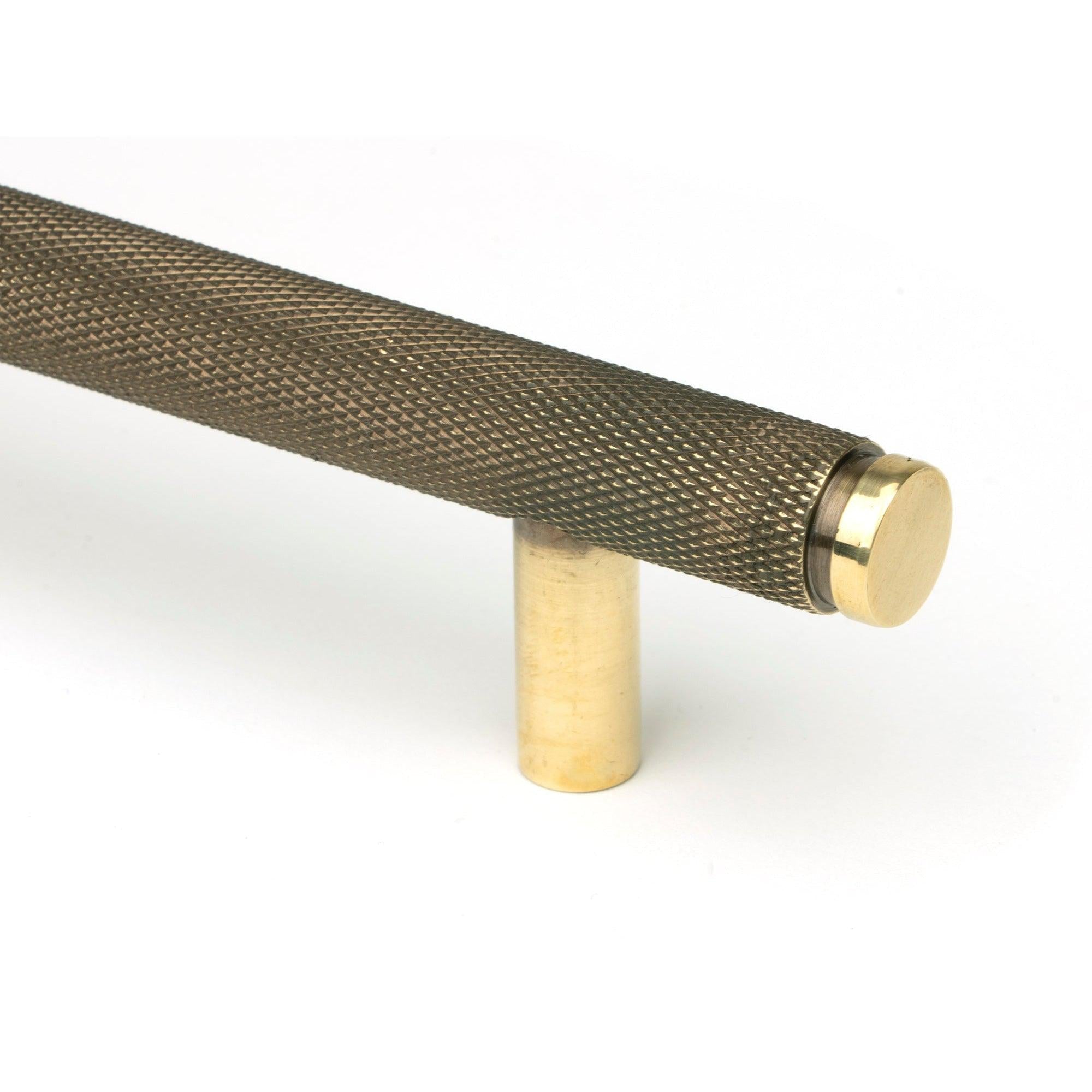 Aged Brass Full Brompton Pull Handle - Medium | From The Anvil-Pull Handles-Yester Home