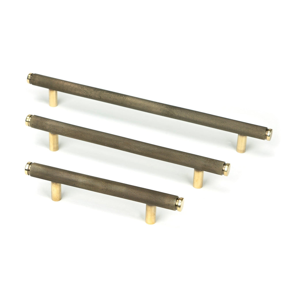 Aged Brass Full Brompton Pull Handle - Small | From The Anvil-Pull Handles-Yester Home