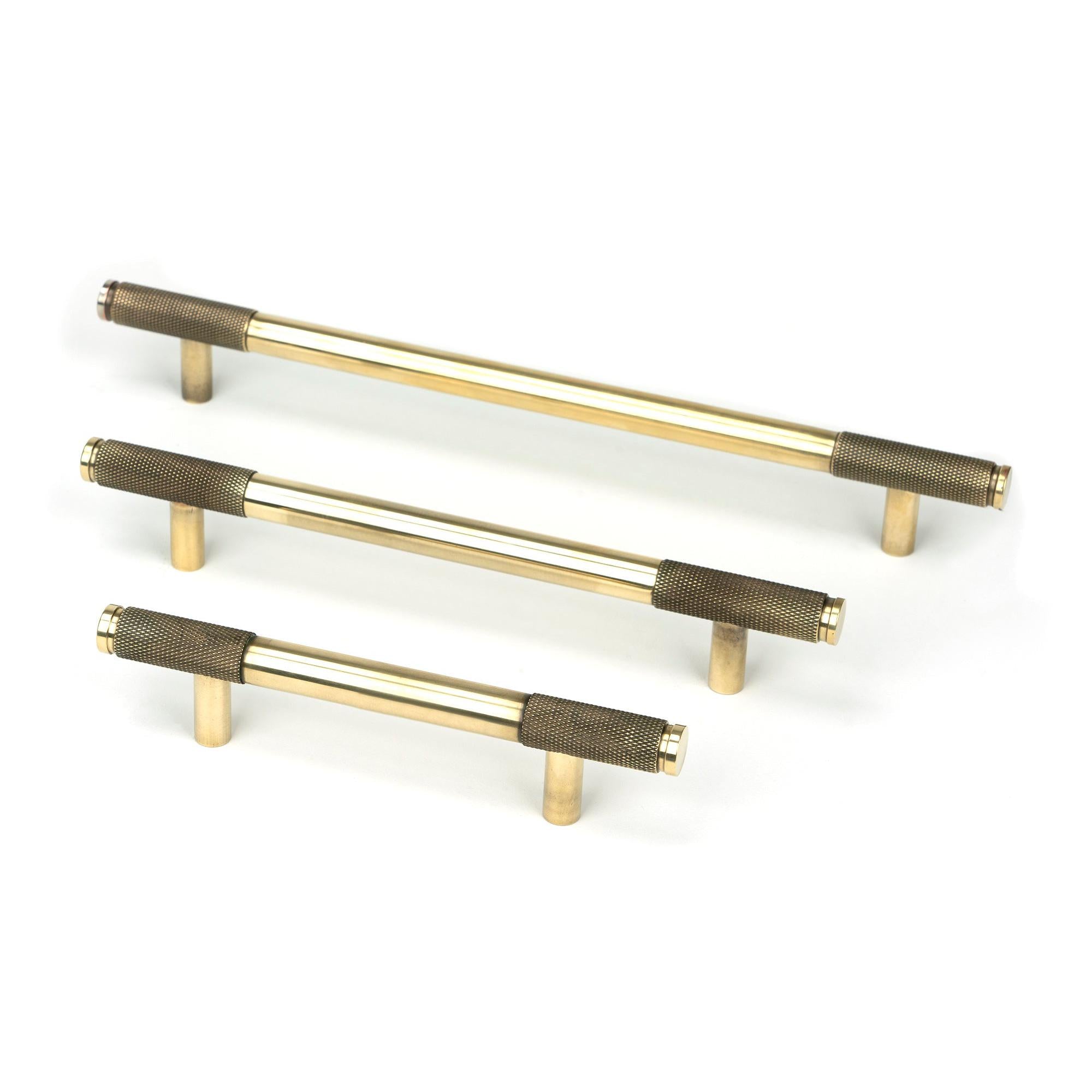 Aged Brass Half Brompton Pull Handle - Small | From The Anvil - Pull Handles - From The Anvil - Yester Home