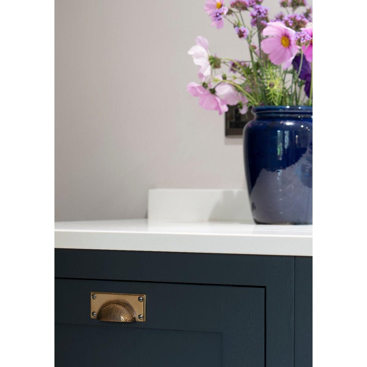 Aged Brass Hammered Art Deco Drawer Pull | From The Anvil-Drawer Pulls-Yester Home