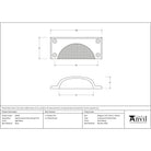 Aged Brass Hammered Art Deco Drawer Pull | From The Anvil-Drawer Pulls-Yester Home