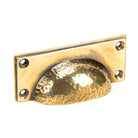 Aged Brass Hammered Art Deco Drawer Pull | From The Anvil - Drawer Pulls - From The Anvil - Yester Home