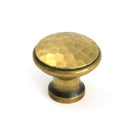 Aged Brass Hammered Cabinet Knob - Medium - Cabinet Knobs - From The Anvil - Yester Home