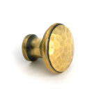 Aged Brass Hammered Cabinet Knob - Medium - Cabinet Knobs - From The Anvil - Yester Home