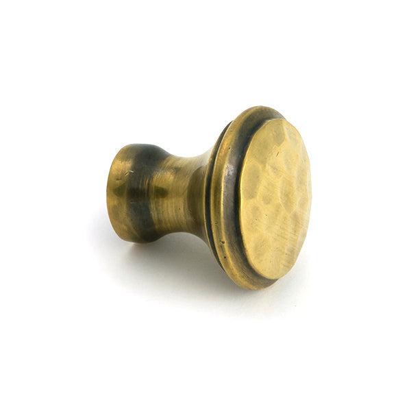 Aged Brass Hammered Cabinet Knob - Small - Cabinet Knobs - From The Anvil - Yester Home