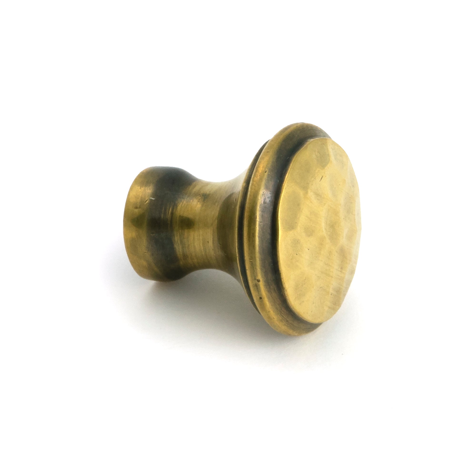 Aged Brass Hammered Cabinet Knob - Small - Cabinet Knobs - From The Anvil - Yester Home