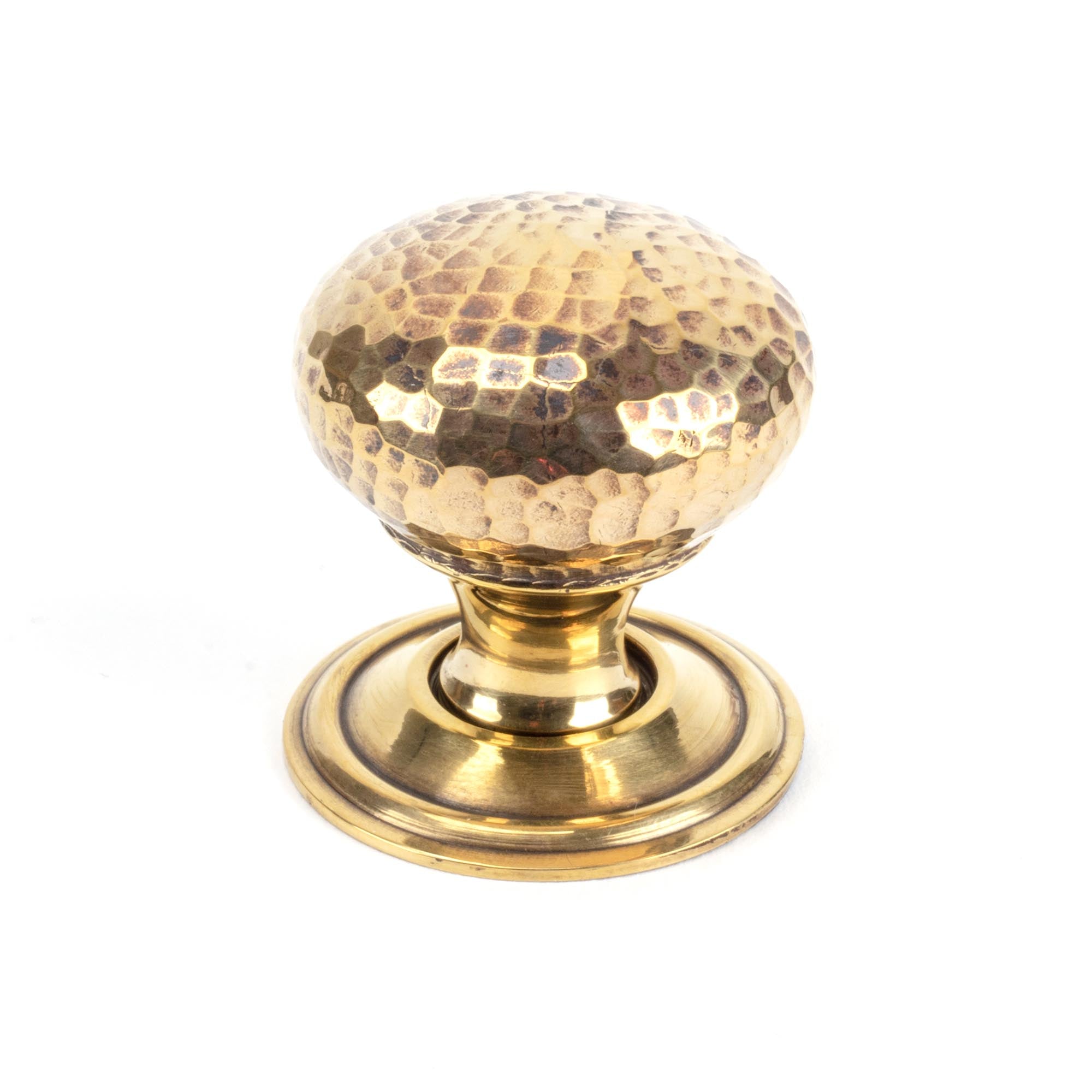 Aged Brass Hammered Mushroom Cabinet Knob 32mm | From The Anvil - Cabinet Knobs - From The Anvil - Yester Home