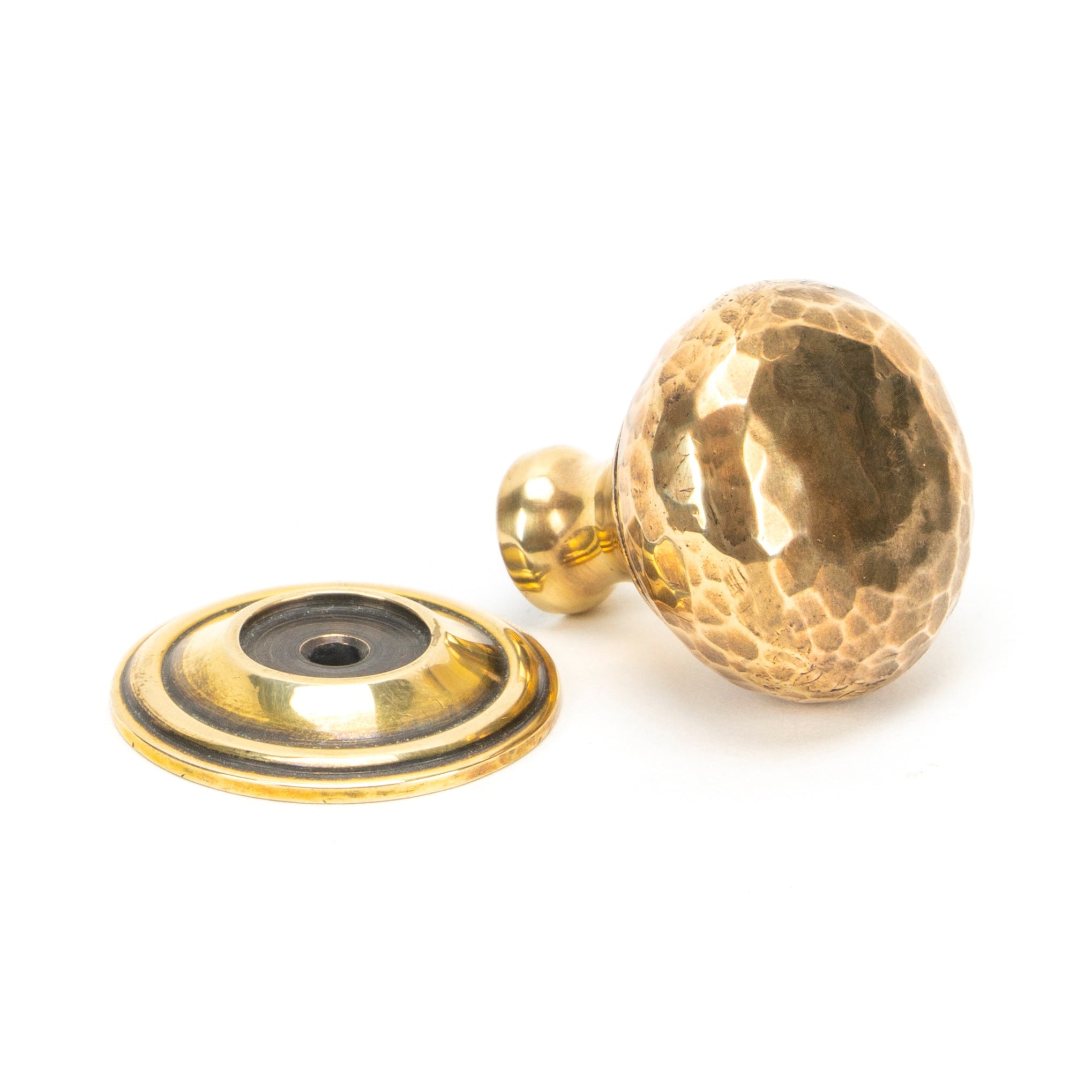 Aged Brass Hammered Mushroom Cabinet Knob 32mm | From The Anvil-Cabinet Knobs-Yester Home