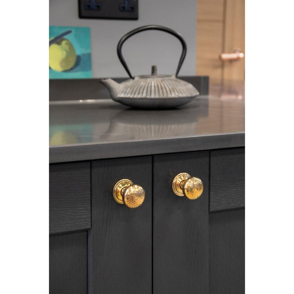 Aged Brass Hammered Mushroom Cabinet Knob 32mm | From The Anvil-Cabinet Knobs-Yester Home