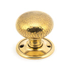 Aged Brass Hammered Mushroom Mortice/Rim Knob Set | From The Anvil - Mortice Knobs - From The Anvil - Yester Home