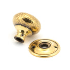 Aged Brass Hammered Mushroom Mortice/Rim Knob Set | From The Anvil - Mortice Knobs - From The Anvil - Yester Home