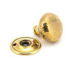 Aged Brass Hammered Mushroom Mortice/Rim Knob Set | From The Anvil-Mortice Knobs-Yester Home