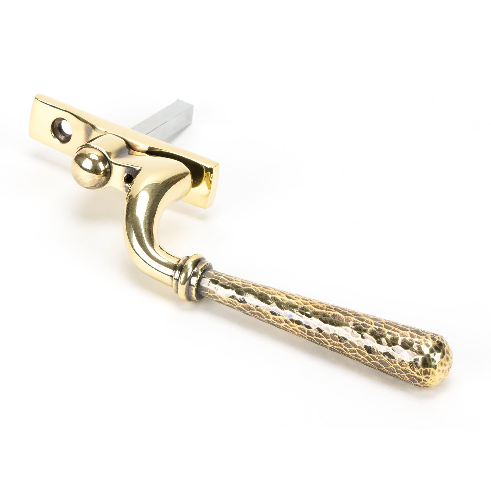 Aged Brass Hammered Newbury Espag - LH | From The Anvil - Espag. Fasteners - From The Anvil - Yester Home