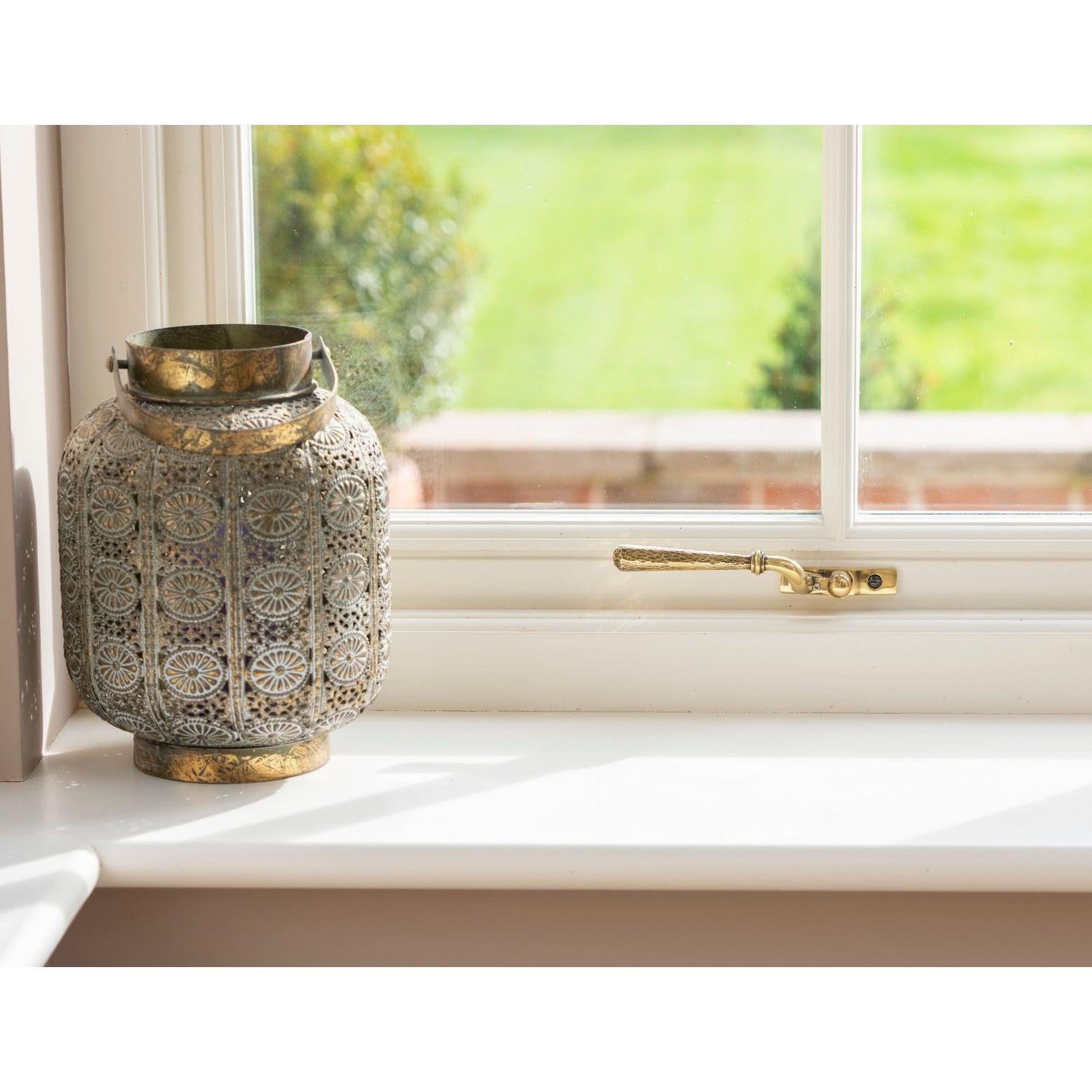 Aged Brass Hammered Newbury Espag - LH | From The Anvil-Espag. Fasteners-Yester Home