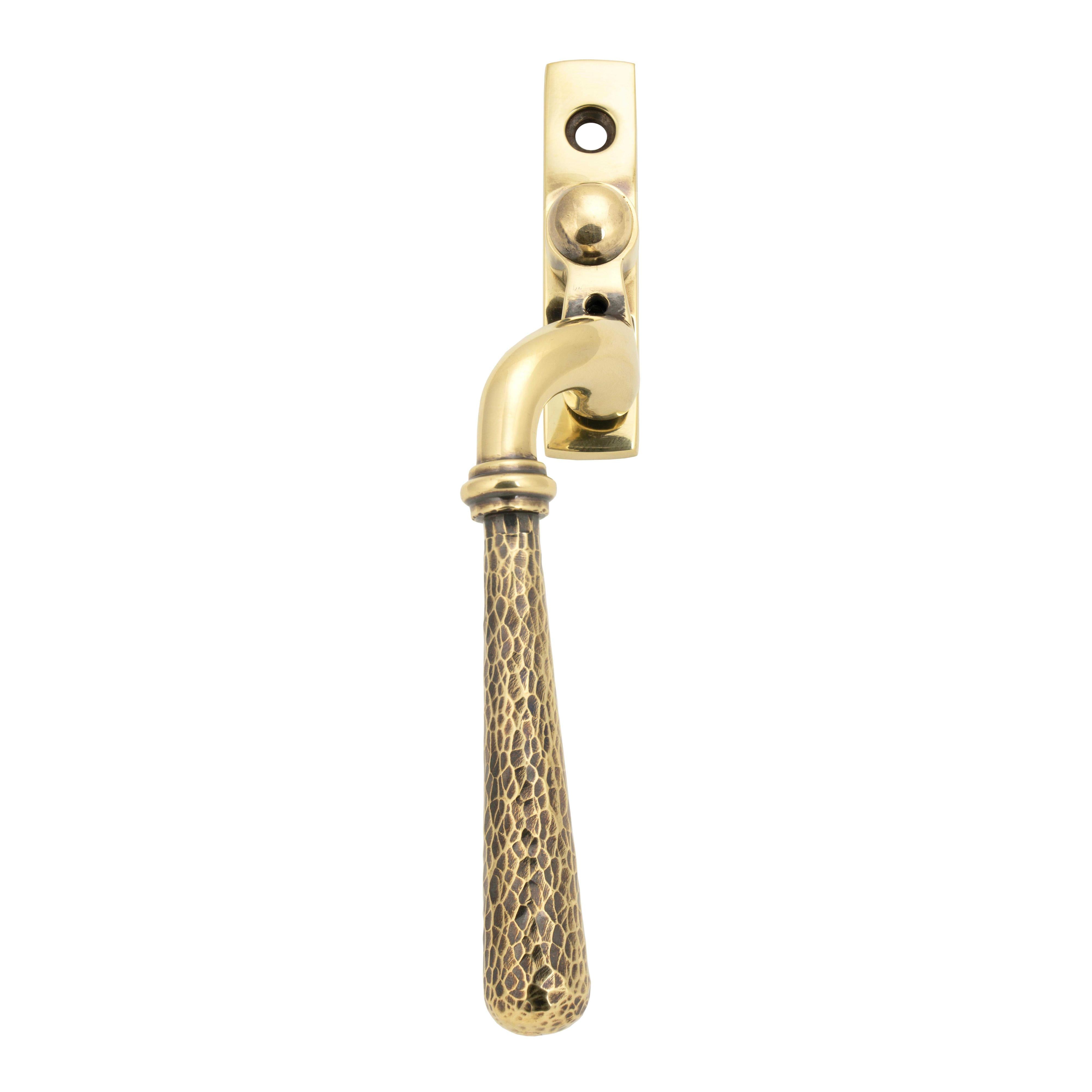 Aged Brass Hammered Newbury Espag - LH | From The Anvil - Espag. Fasteners - From The Anvil - Yester Home