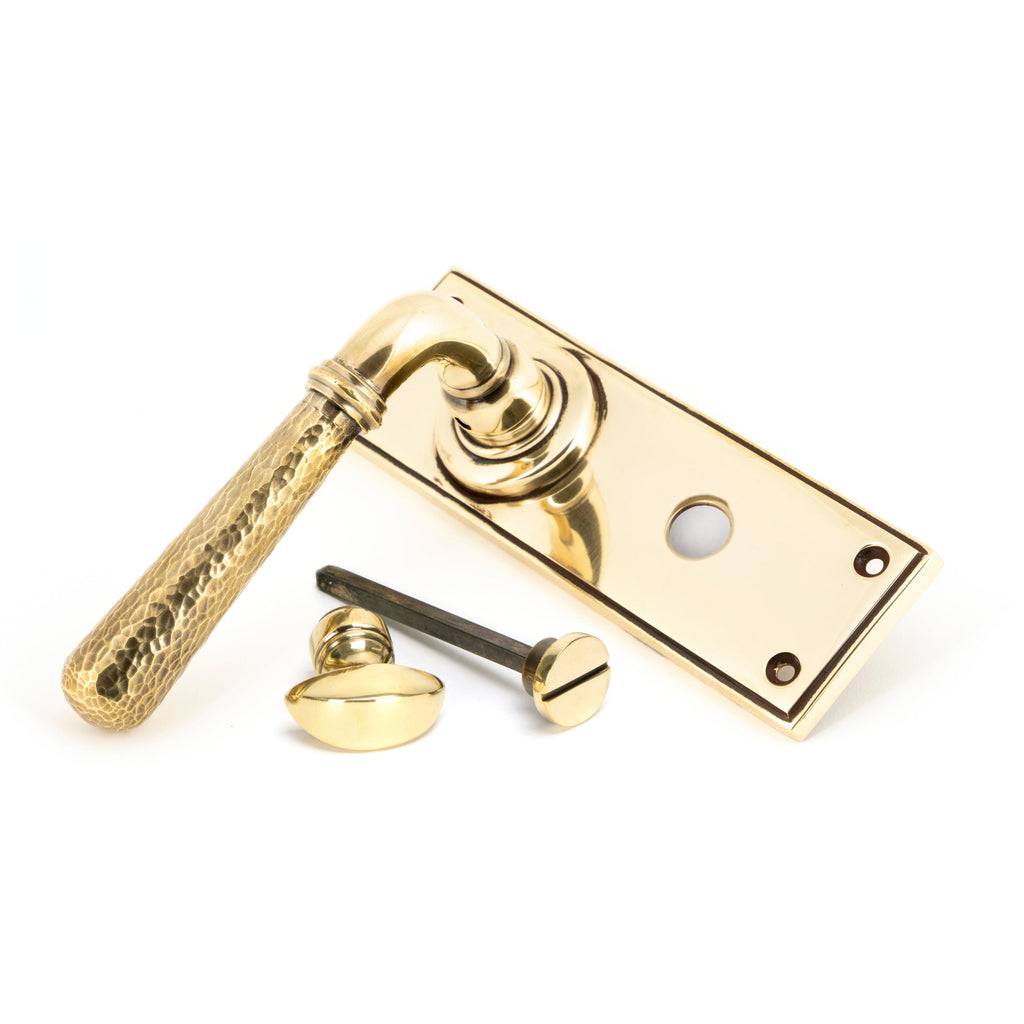 Aged Brass Hammered Newbury Lever Bathroom Set | From The Anvil-Lever Bathroom-Yester Home