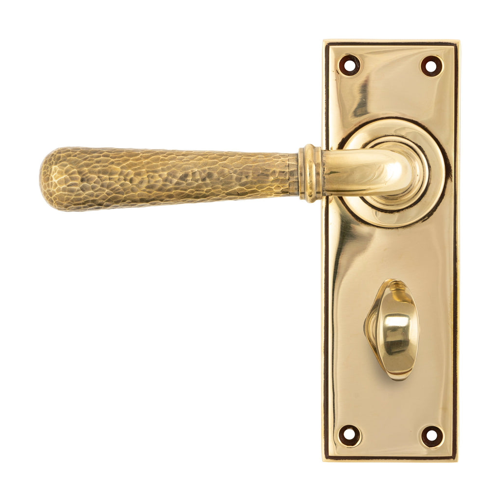 Aged Brass Hammered Newbury Lever Bathroom Set | From The Anvil-Lever Bathroom-Yester Home