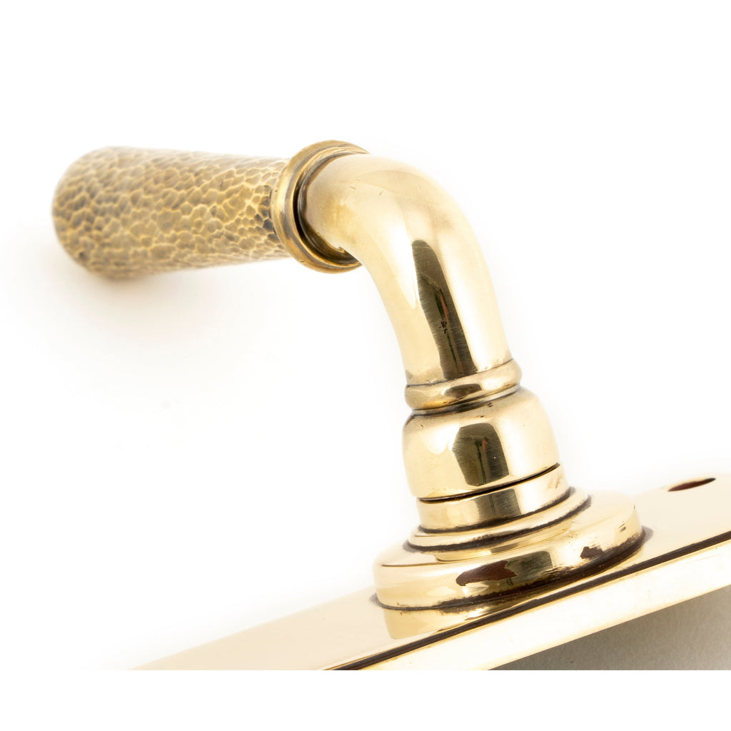 Aged Brass Hammered Newbury Lever Latch Set | From The Anvil-Lever Latch-Yester Home