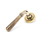 Aged Brass Hammered Newbury Lever on Rose Set (Art Deco) | From The Anvil - Concealed - From The Anvil - Yester Home