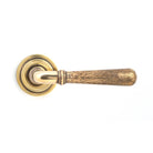 Aged Brass Hammered Newbury Lever on Rose Set (Art Deco) - Unsprung | From The Anvil - Concealed - From The Anvil - Yester Home
