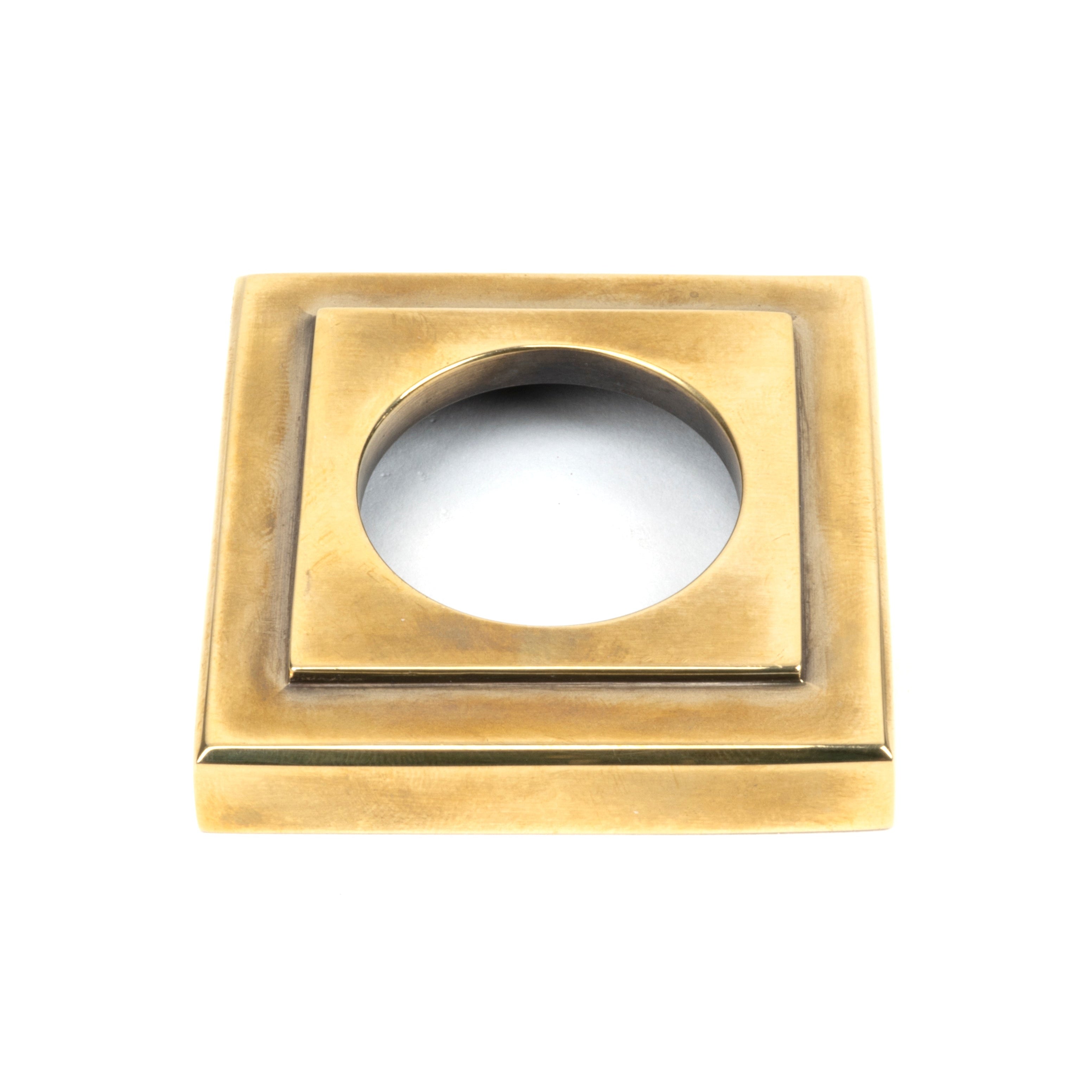 Aged Brass Hammered Newbury Lever on Rose Set (Square) | From The Anvil-Concealed-Yester Home