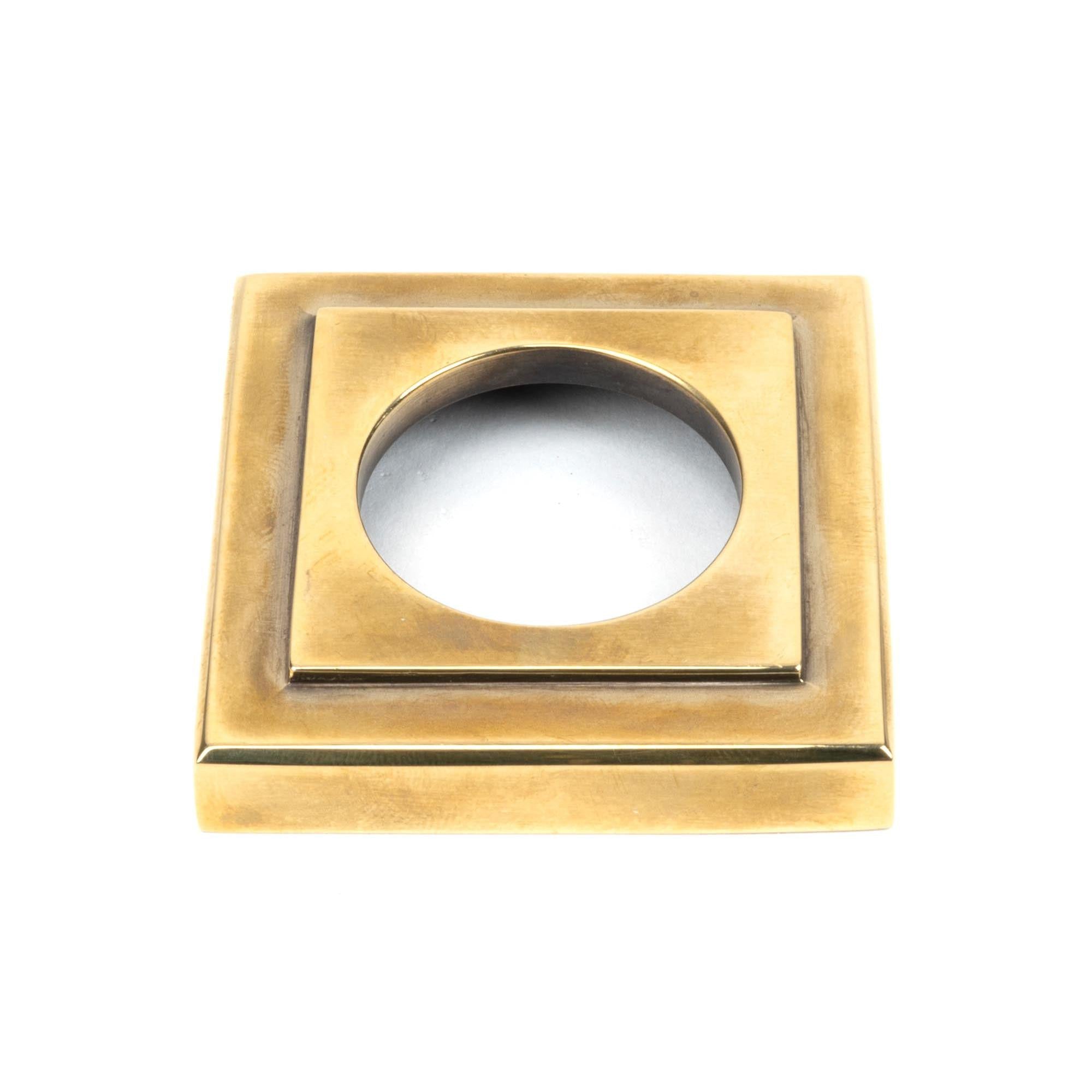 Aged Brass Hammered Newbury Lever on Rose Set (Square) | From The Anvil - Concealed - From The Anvil - Yester Home