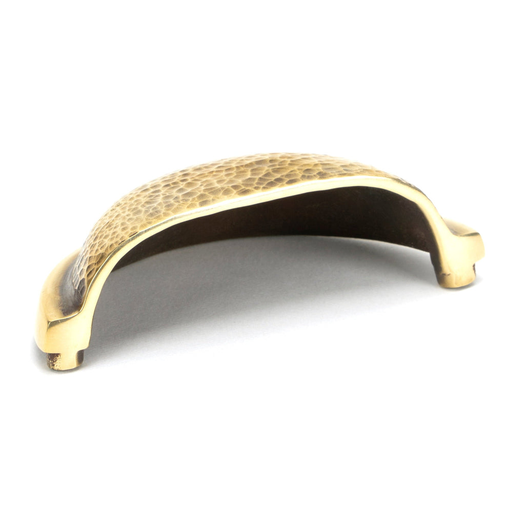 Aged Brass Hammered Regency Concealed Drawer Pull | From The Anvil-Drawer Pulls-Yester Home